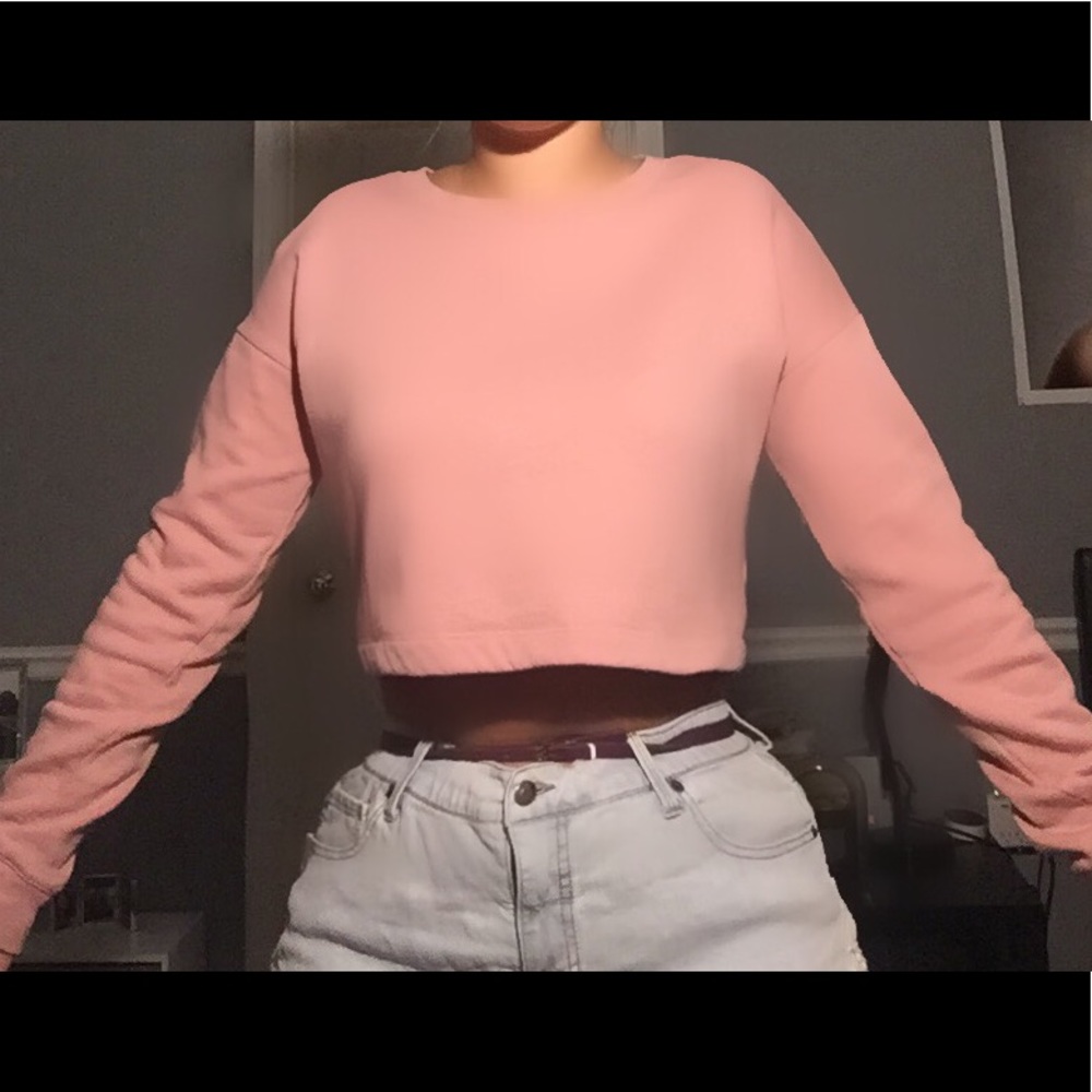 open back cropped sweatshirt